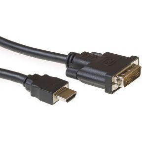 ACT AC7520 HDMI DVI-D Adapterkabel | 1x HDMI A Male | 1x DVI-D Single Link Male 18+1 | 2 meter | Zwart