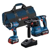 Bosch Blauw | combopack | gsb 18v-45 + gbh 18v-22 | 18v | 2 x 4.0ah + lader | in tas - 0615a50039 - thumbnail