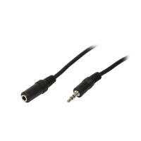 LogiLink CA1055 Jackplug Audio Aansluitkabel [1x - 1x ] 5.00 m Zwart (mat) Met verlengkabel - thumbnail
