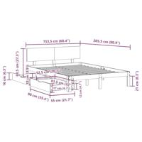Bedframe met lades massief grenenhout wit 150x200 cm - thumbnail