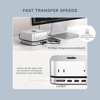 Satechi USB-C Stand/hub Mac mini M4 (SSD) - Space Grey Satechi USB-C Stand/hub Mac mini M4 (SSD) - Space Grey