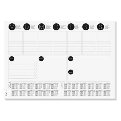 Sigel SI-HO506 Bureauonderlegger Weekly A3 + Kalender 24/25 Wit/Zwart Sigel SI-HO506 Bureauonderlegger Weekly A3 + Kalender 24/25 Wit/Zwart