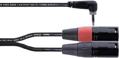 Cordial EY 3 WRMM XLR Y-adapter [1x Jackplug male 3,5 mm - 2x XLR-stekker 3-polig] 3 m Zwart