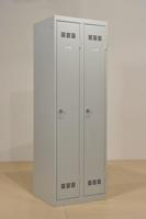 Industriële garderobekast propere industrie, 2 deuren, ft 180 x 60 cm, grijs - thumbnail