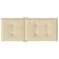 Tuinstoelkussens 2 st hoge rug 120x50x3 cm stof beige - thumbnail