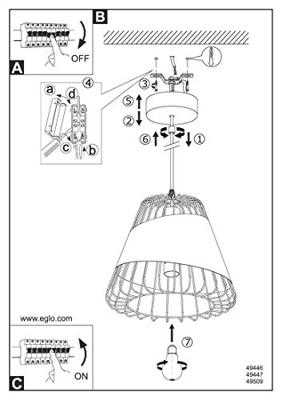 Eglo Design draadhanglampAustell 16cm zwart met goud - 49447