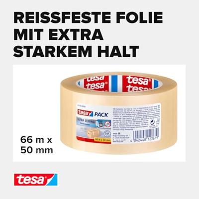 tesa ULTRA STRONG 57176-00000-08 Pakband tesapack Transparant (l x b) 66 m x 50 mm 1 stuk(s) - thumbnail