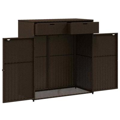 Tuinkast 105x55x113 cm poly rattan bruin