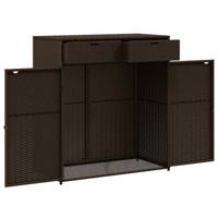 Tuinkast 105x55x113 cm poly rattan bruin - thumbnail