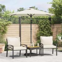 VidaXL Parasol met led's en stalen paal 225x225x212 cm wit - thumbnail