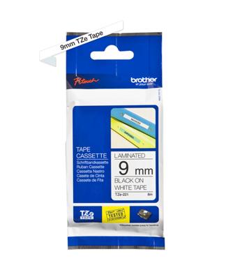 Brother TZE221 tape 9mm zwart/wit - thumbnail