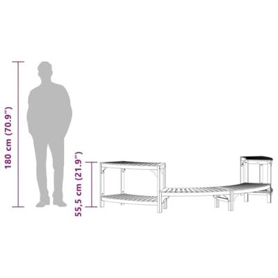 VidaXL Hottub omgeving half-rond bruin 272 x 120 x 55,5 cm