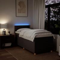 Boxspring met matras stof donkerbruin 90x200 cm - thumbnail