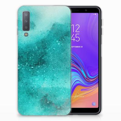 Smartphone hoesje Samsung Galaxy A7 (2018) Painting Blue Smartphone hoesje Samsung Galaxy A7 (2018) Painting Blue
