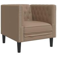 3-delige Loungeset Chesterfield-stijl kunstleer cappuccinokleur - thumbnail