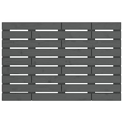 Hoofdbord wandmontage 96x3x63 cm massief grenenhout grijs