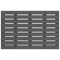 Hoofdbord wandmontage 96x3x63 cm massief grenenhout grijs - thumbnail