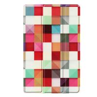 Shop4 - Samsung Galaxy Tab A 10.1 (2019) Hoes - Smart Book Case Gekleurde Vierkanten - thumbnail