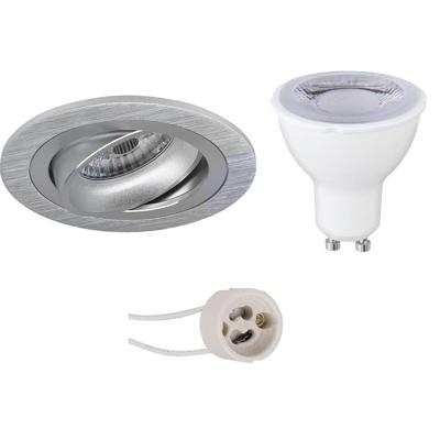Dimbare Inbouw LED Spot Set GU10 - Mat Zilver - 6W Warm Wit 3000K