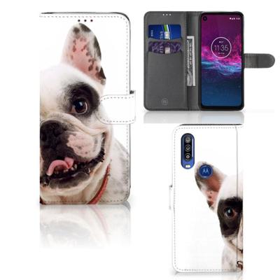 Motorola One Action | Telefoonhoesje | Met pasjeshouder | Franse Bulldog Motorola One Action | Telefoonhoesje | Met pasjeshouder | Franse Bulldog
