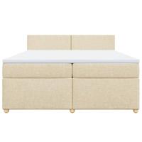 Boxspring met matras stof crèmekleurig 200x200 cm - thumbnail