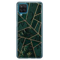 Samsung Galaxy A12 siliconen hoesje - Abstract groen - thumbnail