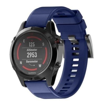 Snelle verwijderbare siliconen polsband voor fenix 5 22mm (donkerblauw)