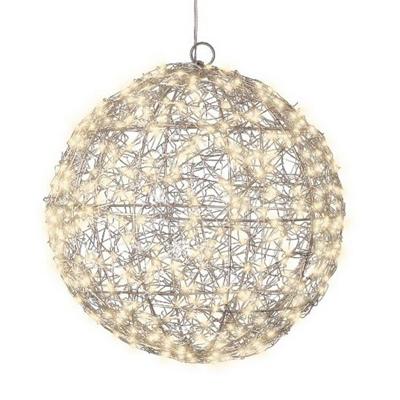 Lumineo Metalen LED Frame Bol 28 cm Zilver