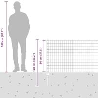 VidaXL Hek met paal grijs 0,8 x 10 m staal en pvc - thumbnail