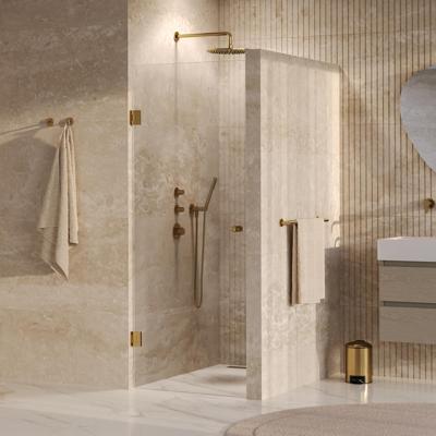 BRAUER Void Carving nisdeur helder glas 80x200 omkeerbaar incl. glascoating PVD goud geborsteld BRAUER Void Carving nisdeur helder glas 80x200 omkeerbaar incl. glascoating PVD goud geborsteld