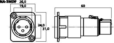 Neutrik NEUTRIK Adapter 3pin XLR male /3pin XLR female NA3MDF