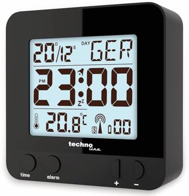 Techno Line WT235 sw Wekker Zendergestuurd Zwart Alarmtijden 1