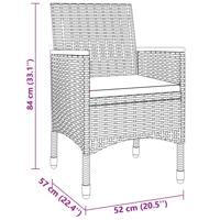 3-delige Tuinset poly rattan zwart - thumbnail