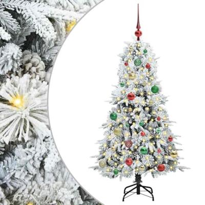 VidaXL Kunstmatige inklapbare kerstboom wit 150 cm pe en pvc