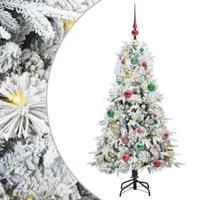 VidaXL Kunstmatige inklapbare kerstboom wit 150 cm pe en pvc - thumbnail
