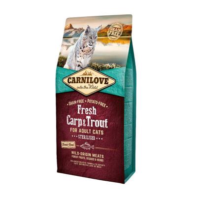 CARNILOVE Kat Gesteriliseerd Verse Karper en Forel - droog kattenvoer - 6 kg