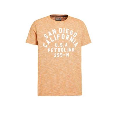 Petrol Industries T-shirt met printopdruk zalm melange