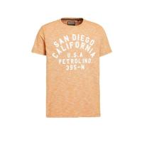 Petrol Industries T-shirt met printopdruk zalm melange - thumbnail