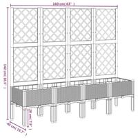 VidaXL Plantenbak met latwerk 160x40x142 cm polypropeen bruin - thumbnail