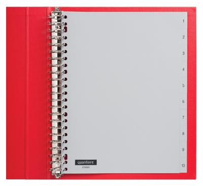 Tabbladen 23-gaats 1-10 grijs PP Quantore Tabbladen 23-gaats 1-10 grijs PP Quantore