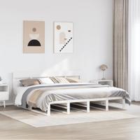 Bedframe zonder matras massief grenenhout wit 200x200 cm - thumbnail