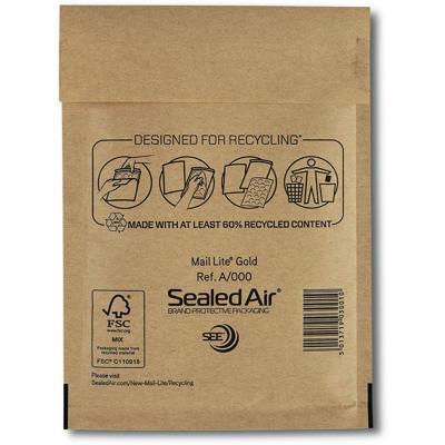 Mail Lite luchtkussenenveloppen, goud, A/000, 110 x 160 mm, doos van 200 stuks