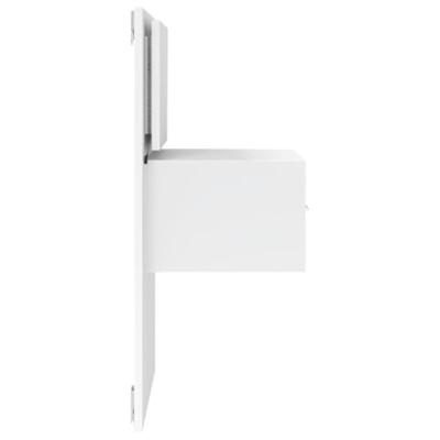 Nachtkastje met LED-verlichting wandgemonteerd wit Nachtkastje met LED-verlichting wandgemonteerd wit