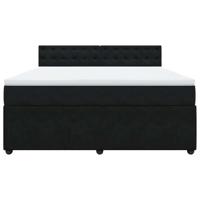 Boxspring met matras fluweel zwart 180x200 cm - thumbnail