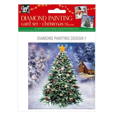 Grafix Maak je eigen kerst kaarten diamond painting, 2st.