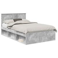 Bedframe met hoofdeinde Beton 120 x 190 cm Massief grenenhout - thumbnail