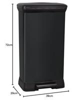 Curver Deco bin metalics 246364 Afvalbak 50 l (b x h x d) 390 x 720 x 290 mm Zwart 1 stuk(s) - thumbnail