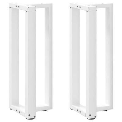 Console tafelpoten 2 st T-vormig 38x25x(72-73) cm staal wit
