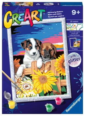Ravensburger Creart schilderen op nummer - zonsondergang honden