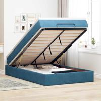 Ottoman bed met matras 120x200cm fluweel donkerblauw - thumbnail